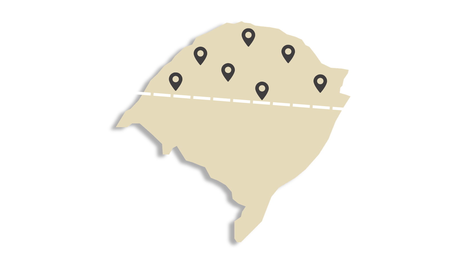 Área de atuação da Vematech no Rio Grande do Sul